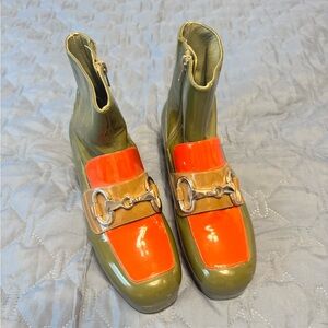 Jeffrey Campbell Olive and Orange Women's Boots